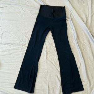 [So Low] black shiny waist fold over yoga pants - size M